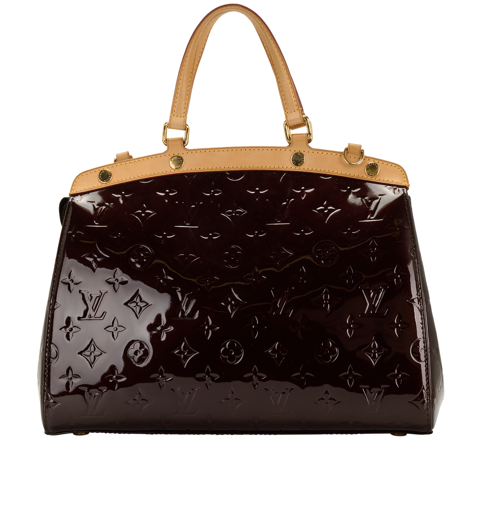 Brea MM, &pound;650, Handbags, Burgundy/Tan, Leather, Back view